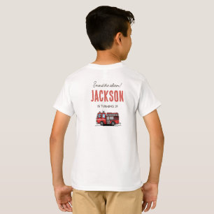 Red Fire Truck Party Décor Custom Kids Birthday T-Shirt