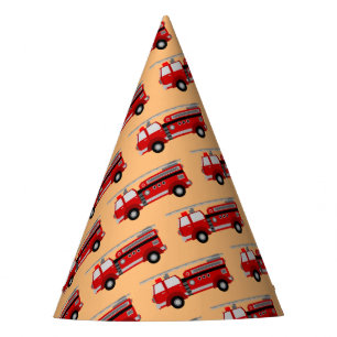 Red Fire Truck Party Hat