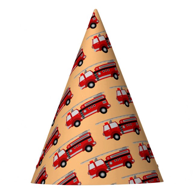Red Fire Truck Party Hat (Front)