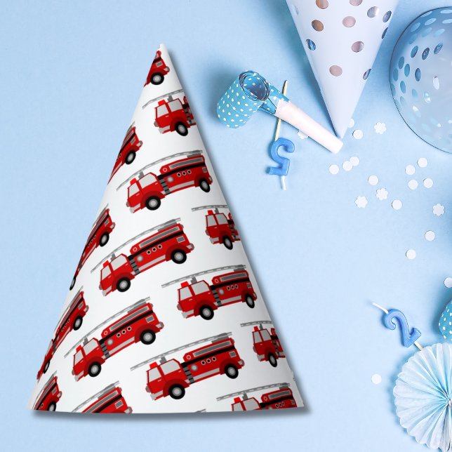 Red Fire Truck Party Hat (Red Fire Truck Party Hat
)