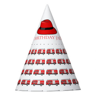 Red Fire Truck Party Pattern Party Hat