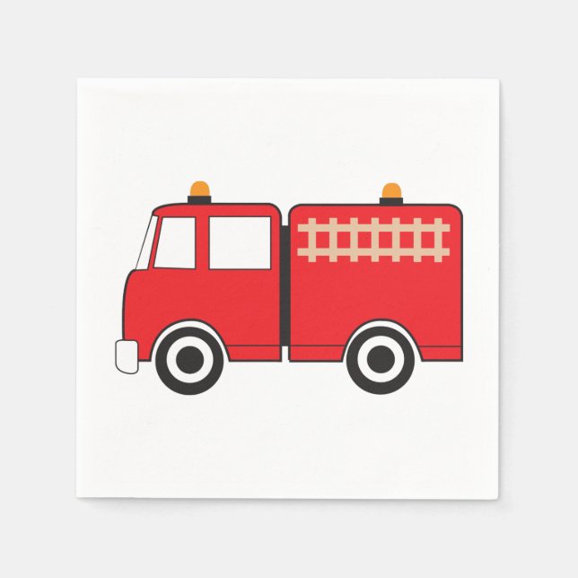 Red Fire Truck Pattern Napkin (Front)
