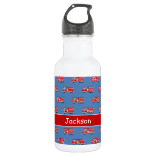 Red Fire Truck Pattern Personalised Boy 532 Ml Water Bottle