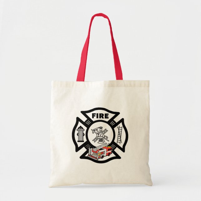 Red Fire Truck Rescue Tote Bag (Front)