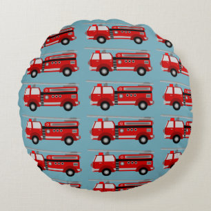 Red Fire Truck  Round Cushion