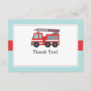Red Fire Truck Thank You Note