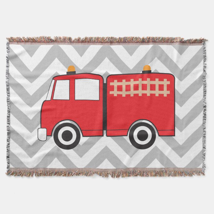 Red Fire Truck Throw Blanket Zazzle.co.uk