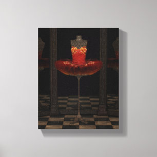 Red Firebird Classical Ballet Tutu Reflections Canvas Print