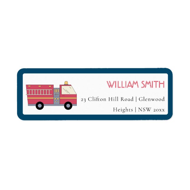 Red Firefighter Alarm Firetruck Birthday Supplies (Front)