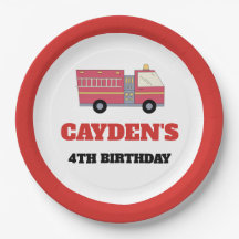 Red Firefighter Alarm Firetruck Birthday Supplies