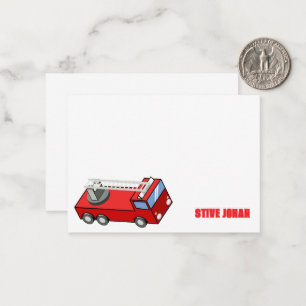 Red Firetruck  Birthday Note Card