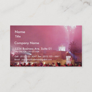 Red Fireworks In Balboa Park Business Card