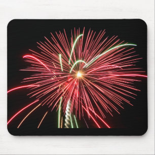 Red Fireworks Mouse Mat