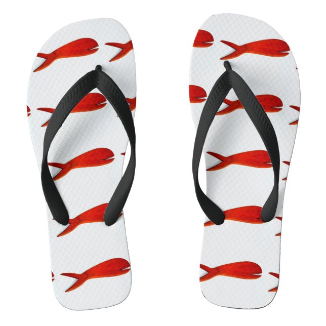 red fish design flip flops (Footbed)
