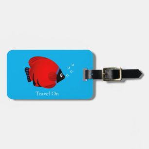 Red Fish with Custom Text Luggage Tag