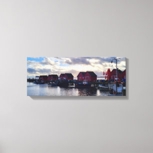 Red Fishing Shacks Boltenhagen Germany Canvas Print