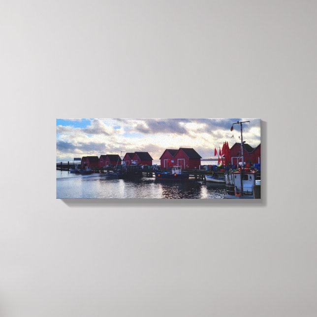 Red Fishing Shacks Boltenhagen Germany Canvas Print (Front)