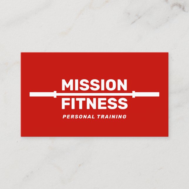 Red Fitness Personal Trainer Training  Business Card (Front)