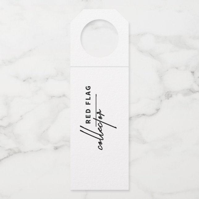 Red Flag – Drink with Caution Bottle Tag (Front)