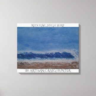 Red flag high surf canvas print