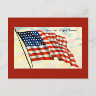 Red Flag Independence Day Postcard