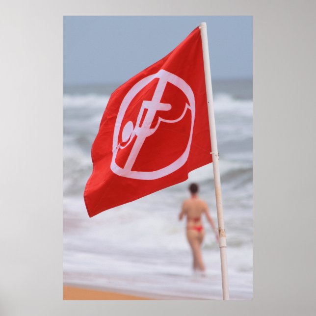 Red Flag on the Beach  --  Florida  Poster (Front)