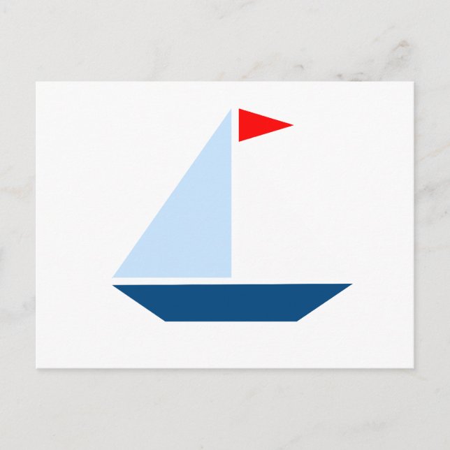 Red Flag Sail Boat Postcard (Front)