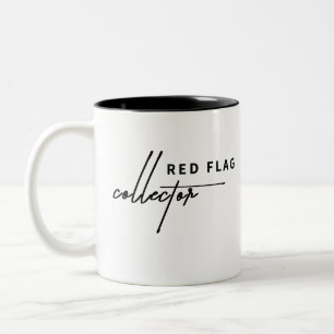 Red Flag – Sip with a Side of Warning Two-Tone Coffee Mug