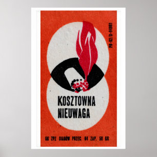 Red Flame and Matchstick Matchbox Art Print