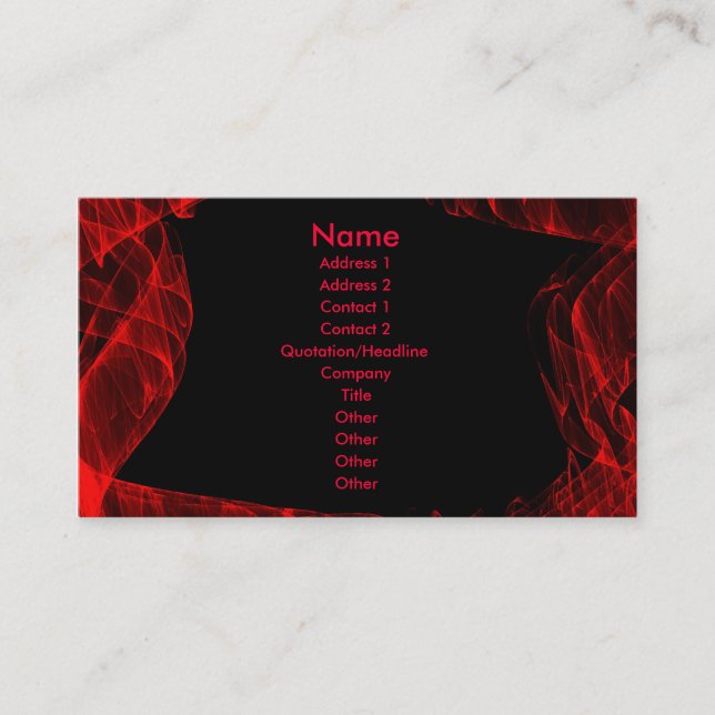 red flame fractal business card (Front)