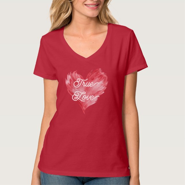 Red Flame Heart Love T-Shirt (Front)