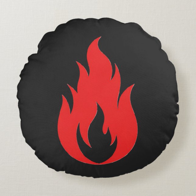 Red flame round cushion (Front)