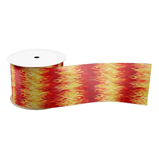 Red Flames Pattern – Hot Rod Satin Ribbon (Spool)