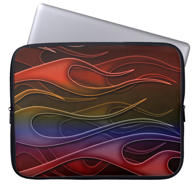 Red Flames Pattern Laptop Sleeve (Front)