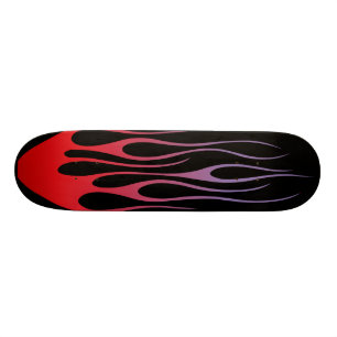 red flames tribals on black background skateboard