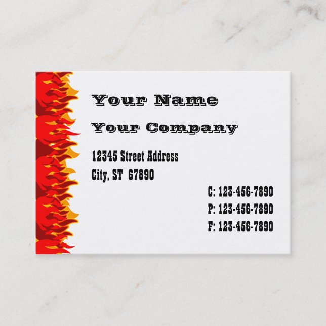 Red Flames Western Business Card Template (Front)