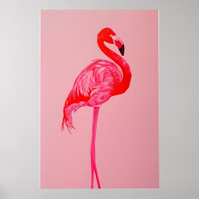 Red Flamingo Art Print Museum-Quality Matte Paper (Front)