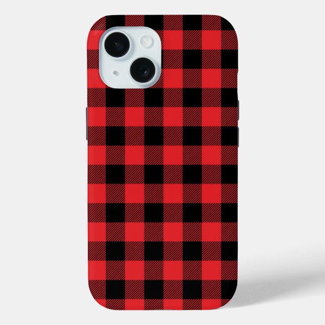 Red Flannel Buffalo Check Pattern Case-Mate iPhone Case (Back)