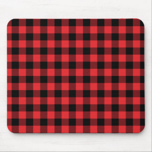 Red Flannel Buffalo Check Pattern Mouse Mat