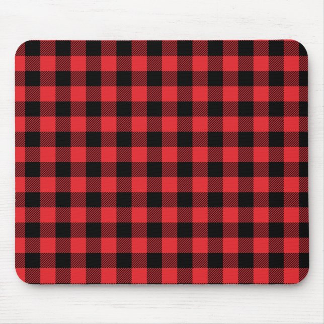 Red Flannel Buffalo Check Pattern Mouse Mat (Front)