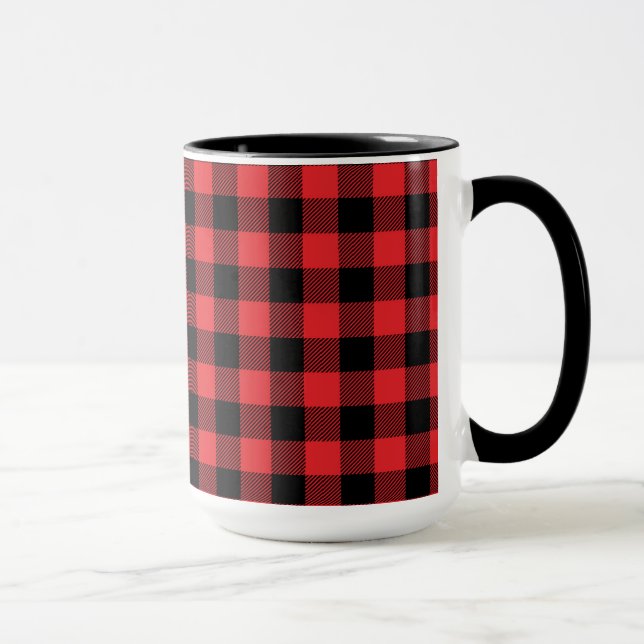 Red Flannel Buffalo Check Pattern Mug (Right)