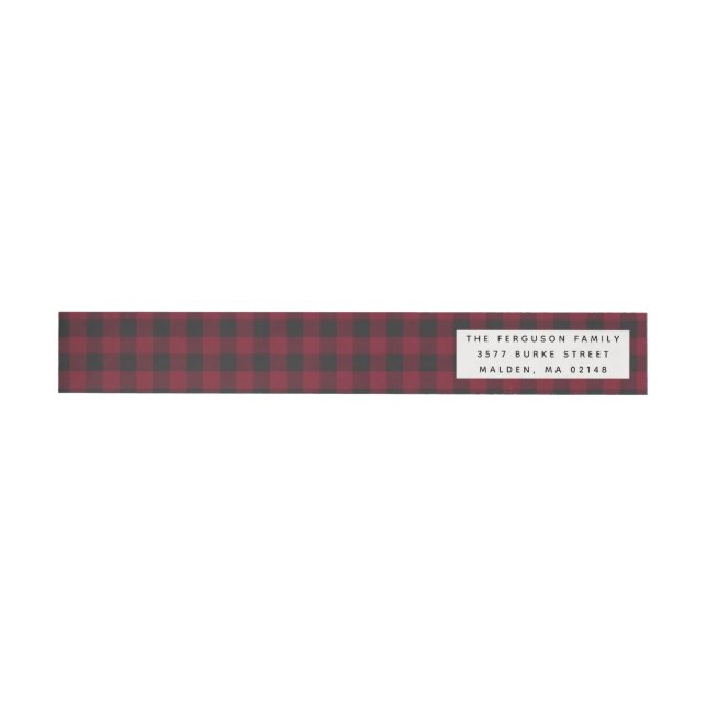 Red Flannel | Holiday Return Address Wrap Around Label (Individual)