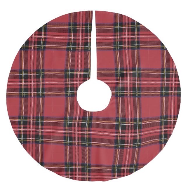 Red Flannel Pattern Brushed Polyester Tree Skirt (Front)