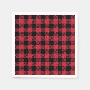Red Flannel Rustic Paper Napkins