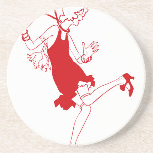 red flapper girl coaster
