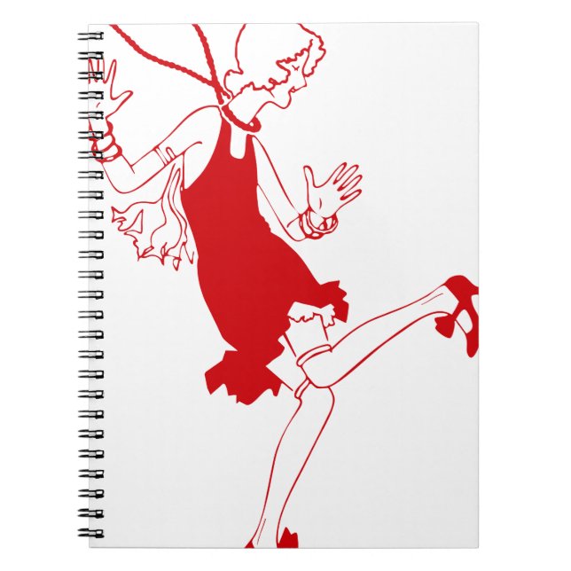 red flapper girl notebook (Front)