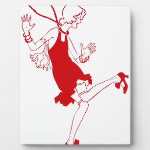 red flapper girl plaque