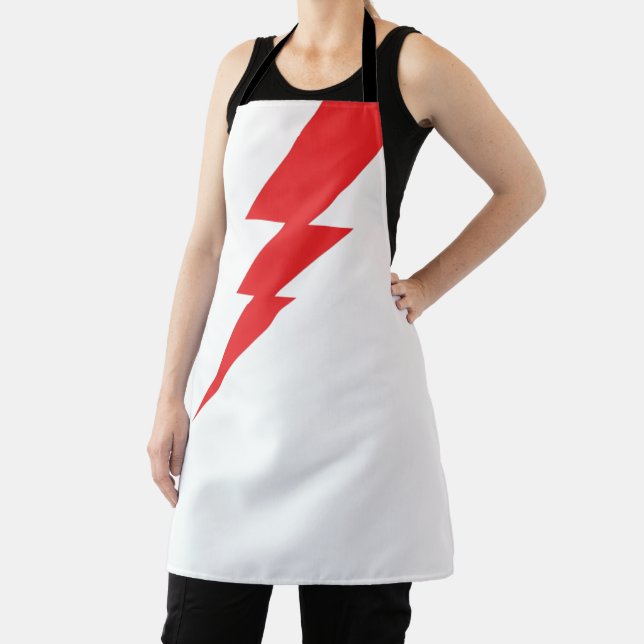 Red Flash Lightning Bolt Apron (Insitu)