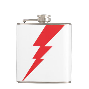 Red Flash Lightning Bolt Hip Flask