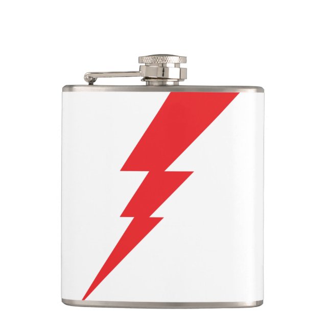 Red Flash Lightning Bolt Hip Flask (Front)